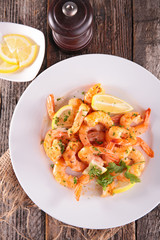 fried shrimp with parsley