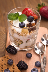 Granola with muesli and various berries