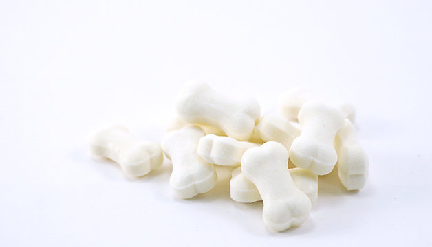 Dog vitamin in dog bone shape isolate