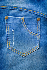 Blue jeans pocket.