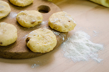 biscuits on a wooden board