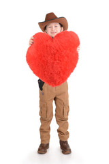 Small Cowboy and red heart