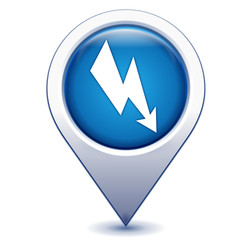 électrique sur marqueur géolocalisation bleu