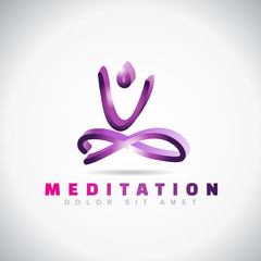 Yoga mediatation pose logo