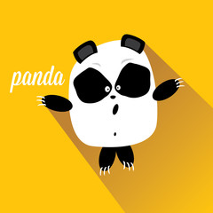 panda bear vector illustration. flat style