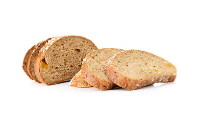 whole wheat bread isolated on white background