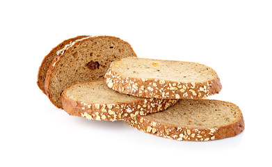 whole wheat bread isolated on white background