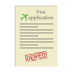 Visa application  with denied stamp