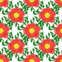 Seamless color pattern with flowers.