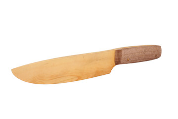 The Wooden Table Knife on the white background