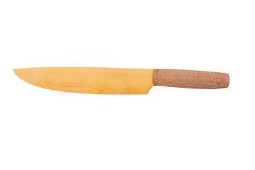 The Wooden Table Knife on the white background