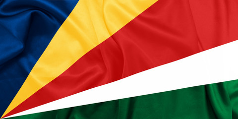 Seychelles - Waving national flag on silk texture