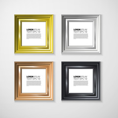 Picture frame vector Photo art gallery vintage wall