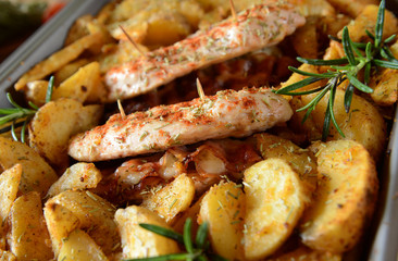 Chicken loins stuffed with bacon and gorgonzola