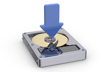 Hard Disk Download Concept