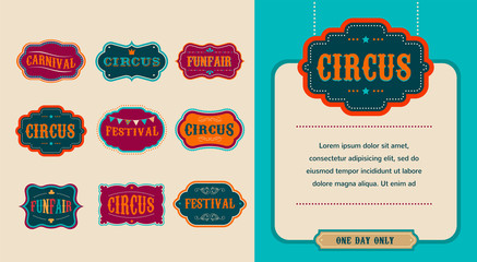 Vintage Circus labels set