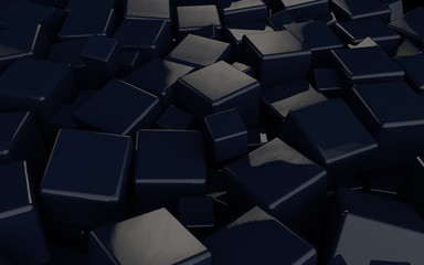 3D black cubes background