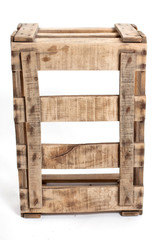 vintage Wooden box isolated on a white background