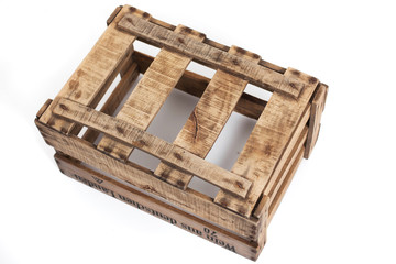 vintage Wooden box isolated on a white background