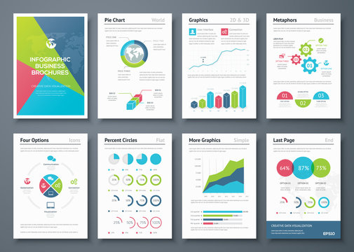 Infographic brochures and business graphic elements