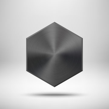 Black Abstract polygon Button Template
