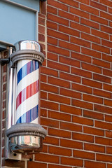 Barber Pole and Brick Wall
