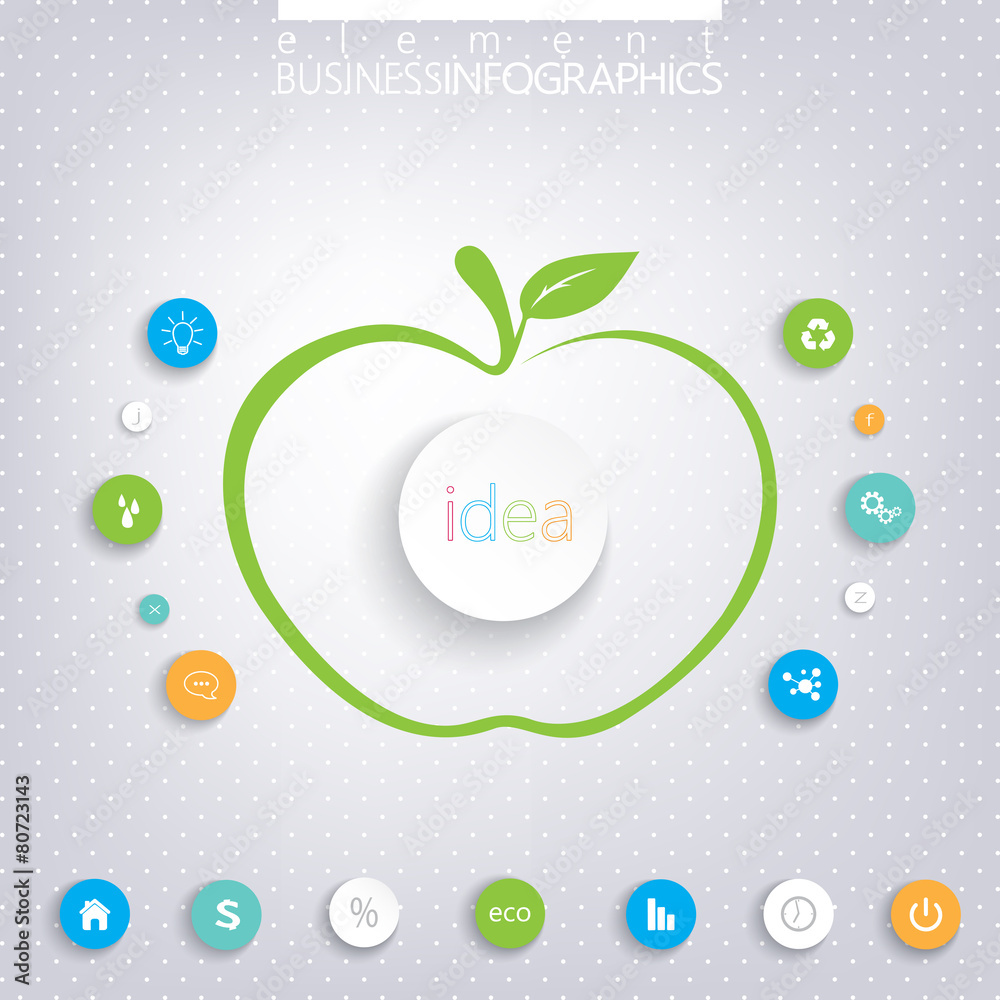 Poster modern infographic network template with place for your text