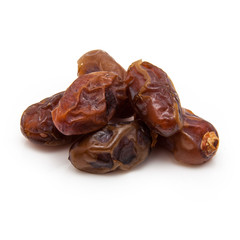 Medjool dates isolated on a white background.