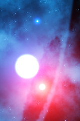 Obraz na płótnie Canvas Double stellar system in deep universe.