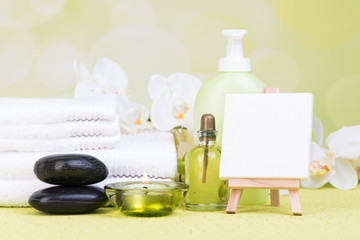 wellnessambiente mit hinweistafel