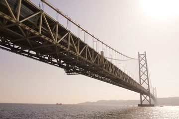 Fototapeta na wymiar Suspension Bridge Akashikaikyo Ohashi 明石海峡大橋