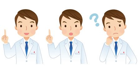 男性医師　医療　表情　セット