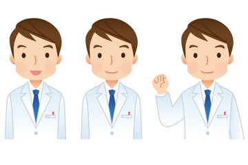男性医師　医療　表情　セット