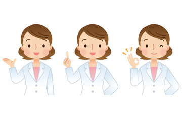 女性医師　医療　表情　セット