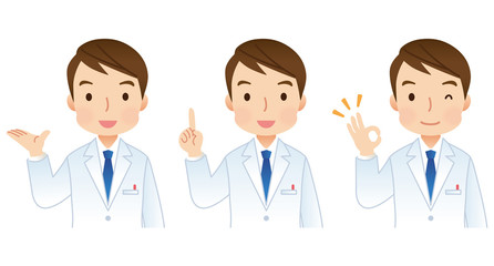 男性医師　医療　表情　セット