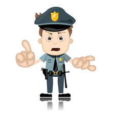 Ben Boy Angry Police Man Officer Cartoon Character