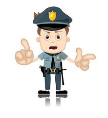 Ben Boy Angry Police Man Officer Cartoon Character