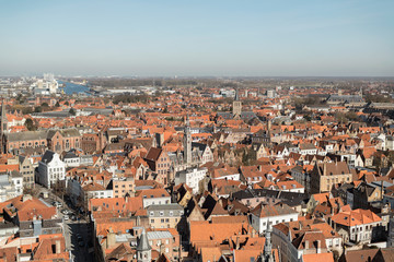 Fototapeta na wymiar Overview of Bruges, Belgium