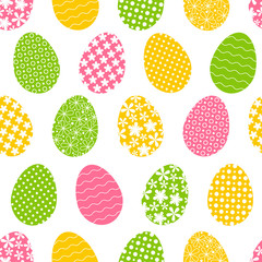 Seamless pattern with color Easter eggs