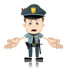Ben Boy Angry Police Man Officer Cartoon Character
