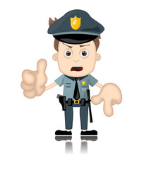 Ben Boy Angry Police Man Officer Cartoon Character