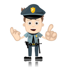 Ben Boy Friendly Angry Police Man Officer Cartoon Character