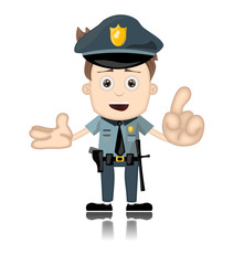 Ben Boy Friendly Angry Police Man Officer Cartoon Character