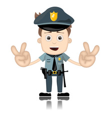 Ben Boy Friendly Angry Police Man Officer Cartoon Character