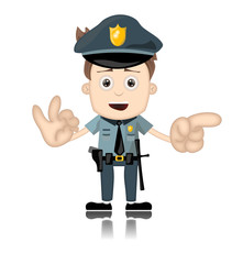 Ben Boy Friendly Angry Police Man Officer Cartoon Character