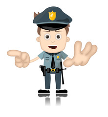 Ben Boy Friendly Angry Police Man Officer Cartoon Character