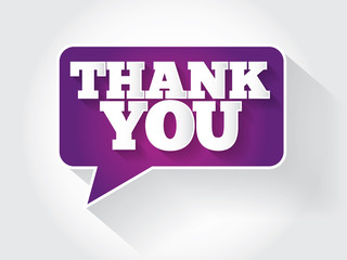 Modern Design Speech Bubble Thank You, vector concept