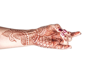 Apaan mudra with henna