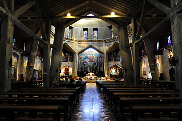 NAZARETH, ISRAEL - OCTOBER 27, 2014:  Interior view of the Basil