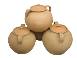 Clay pottery vase with decorative pattern